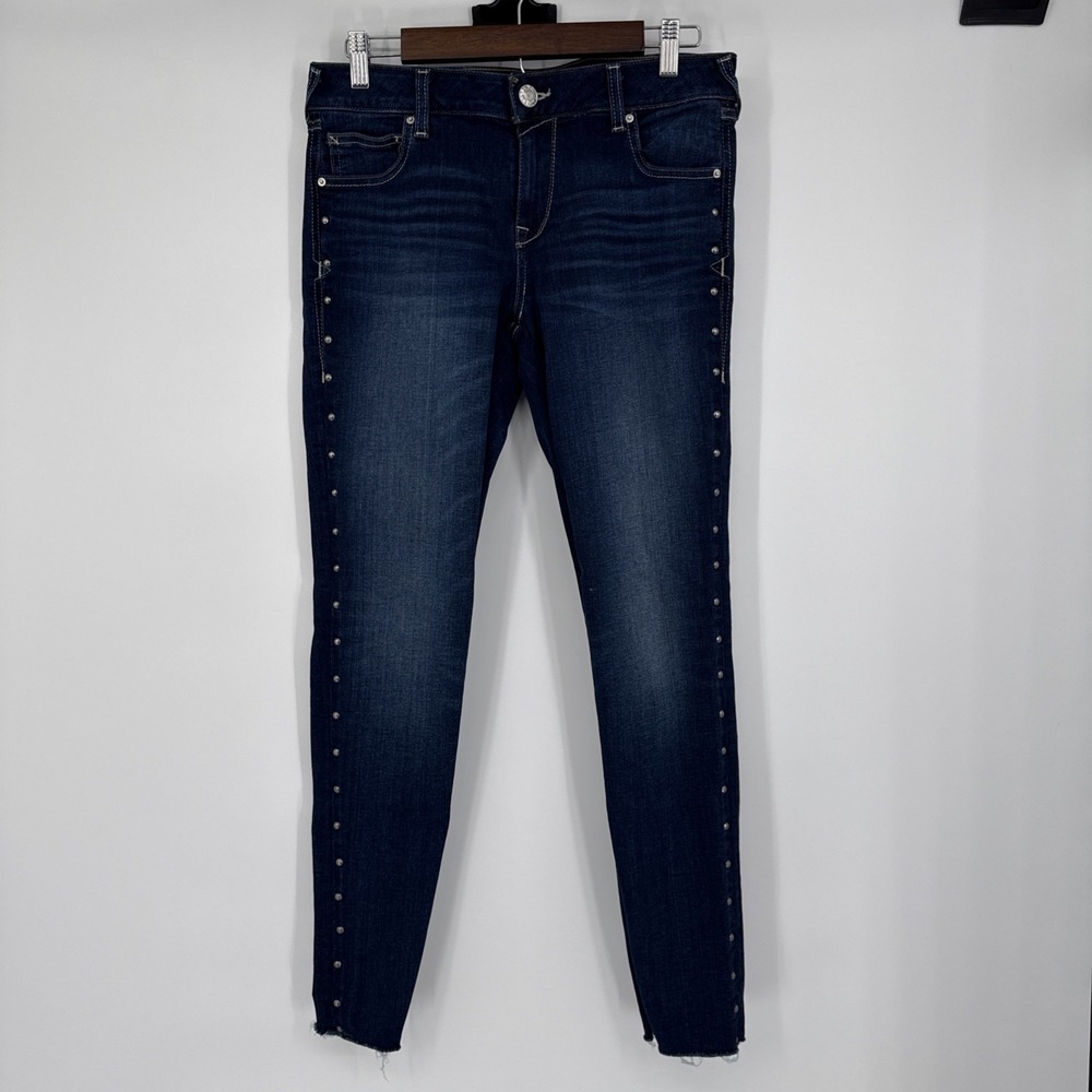 Ariat Real Denim Mid Rise Skinny Jeans‎ Womens 30R Western Cowgirl Rhinestone